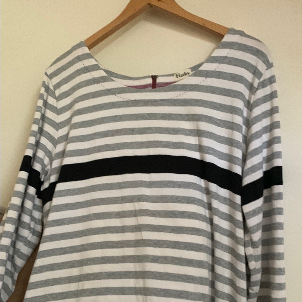 Hatley Gray and Black Striped Midi Dress